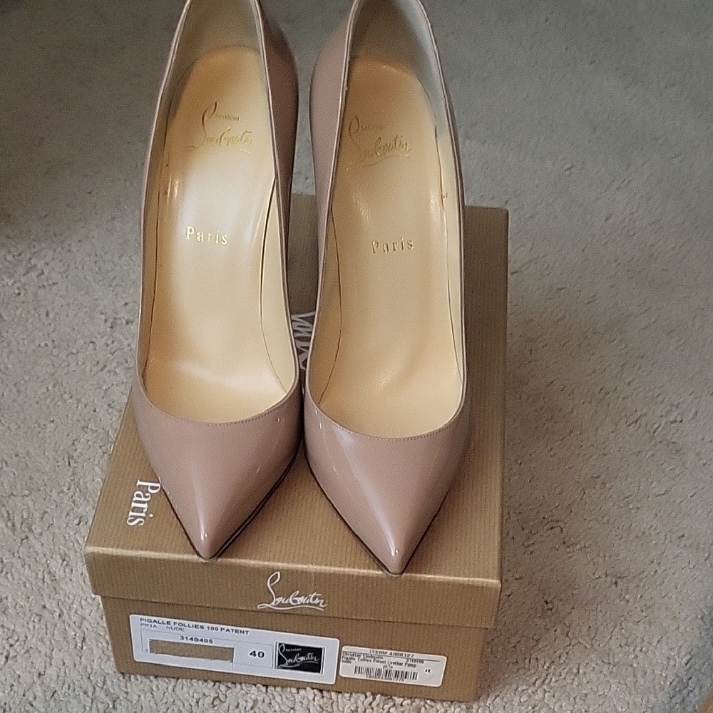 Christian Louboutin Beige Patent Leather PIGALLE